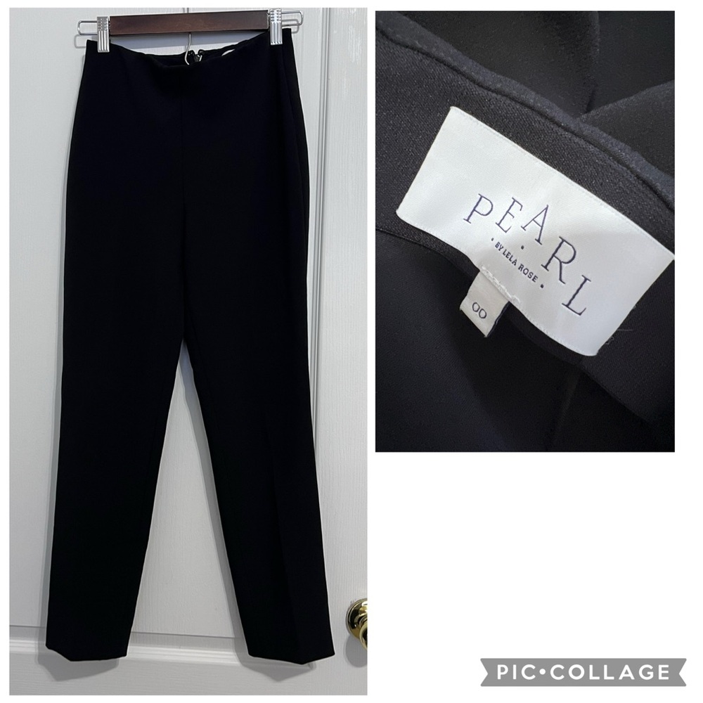 Pearl Black Slim aplastic waist trousers Pants size 00